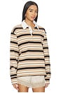 view 2 of 4 Sashia Polo Top in Brown Stripe