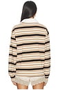 view 3 of 4 Sashia Polo Top in Brown Stripe
