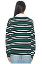 view 3 of 4 Sashia Polo Top in Green Stripe