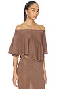 view 2 of 5 Shelly Off Shoulder Top in Brown Metallic