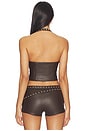 view 3 of 4 Melisa Faux Leather Top in Brown