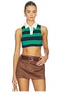 view 1 of 4 Koko Crop Top in Green Stripe