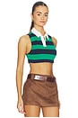 view 2 of 4 Koko Crop Top in Green Stripe
