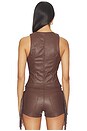 view 3 of 4 Karina Faux Leather Vest in Brown