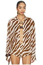 view 1 of 4 Emah Button Down Top in Zebra