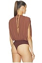 view 5 of 5 Kalley Deep V Bodysuit in Brown