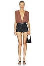 view 6 of 5 Kalley Deep V Bodysuit in Brown