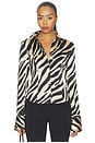 view 1 of 5 Kileigh Button Up Top in Beige Zebra