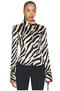 view 2 of 5 Kileigh Button Up Top in Beige Zebra