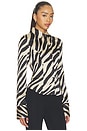 view 4 of 5 Kileigh Button Up Top in Beige Zebra