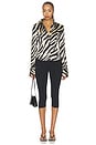 view 6 of 5 Kileigh Button Up Top in Beige Zebra