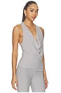 view 2 of 5 Libbie Drape Top in Grey Stripe