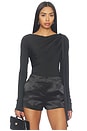view 1 of 5 Valeria Drape Top in Black