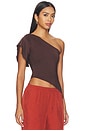 view 2 of 4 Marlene Asymmetrical Top in Brown