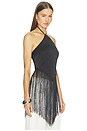 view 2 of 4 Aila Fringe Halter Top in Black