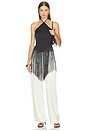 view 5 of 4 Aila Fringe Halter Top in Black