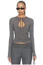 view 1 of 4 Cendra Open Front Top in Charcoal