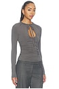 view 2 of 4 Cendra Open Front Top in Charcoal