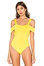view 2 of 5 Evie Off Shoulder Bodysuit in Yellow