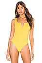 view 2 of 5 Cici Square Neck Bodysuit in Yellow