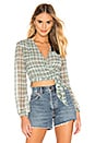 view 1 of 4 Cecile Wrap Top in Green Plaid