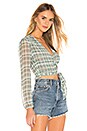 view 2 of 4 Cecile Wrap Top in Green Plaid
