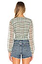 view 3 of 4 Cecile Wrap Top in Green Plaid