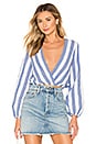 view 1 of 4 Mandy Striped Top in Blue & White