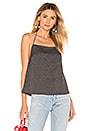 view 1 of 4 Brenna Satin Halter Top in Black Polka Dot