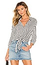 view 1 of 4 Carrie Button Up Blouse in White & Black
