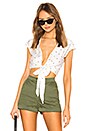 view 1 of 4 Nellie Tie Top in White & Black
