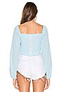 view 3 of 4 Remi Puff Sleeve Top in Light Blue Gingham