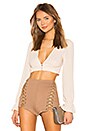 view 1 of 4 Esme Button Crop Top in Nude