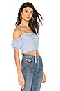 view 2 of 4 Dani Lace Up Top in Blue & White