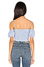 view 3 of 4 Dani Lace Up Top in Blue & White