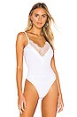 view 2 of 5 Devon Lace Front Bodysuit in White