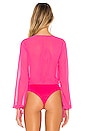 view 4 of 5 Celene Long Sleeve Bodysuit in Hot Pink