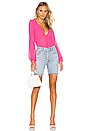 view 5 of 5 Celene Long Sleeve Bodysuit in Hot Pink