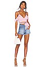 view 4 of 4 Tiffani Wrap Tie Top in Pink