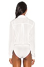 view 4 of 5 Presely Surplice Bodysuit in White