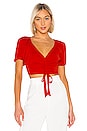 view 1 of 4 Marisol Ruched Crop Top in Poppy