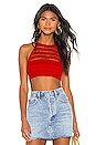 view 1 of 4 TOP DOS-NU EN MAILLE CROCHET MOLLIE in Red