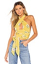 view 1 of 4 TOP DRAPÉ JENNIFER in Yellow Floral
