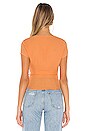view 3 of 4 TOP DRAPÉ AVEC LIEN À NOUER MOLLY in Tangerine