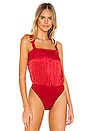 view 2 of 5 Andrea Tie Strap Bodysuit in Red