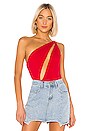 view 1 of 5 Kasey One Shoulder Bodysuit in Red