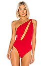 view 2 of 5 Kasey One Shoulder Bodysuit in Red