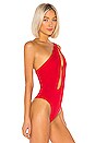 view 3 of 5 Kasey One Shoulder Bodysuit in Red