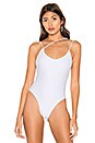 view 2 of 5 Janelle Asymmetrical Strappy Bodysuit in White