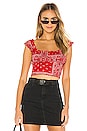 view 1 of 4 TOP ENCOLURE LARGE DEVANI in Red Bandana